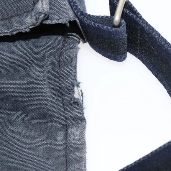 HERMES Fourre Tout Bassas MM Shoulder Bag Canvas Navy Auth bs25503 - Picture 10 of 16